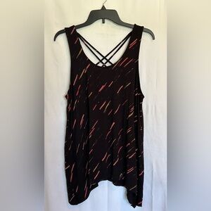 Apt. 9 - Criss-Cross Back Tank Top With Pink & Tan Accents